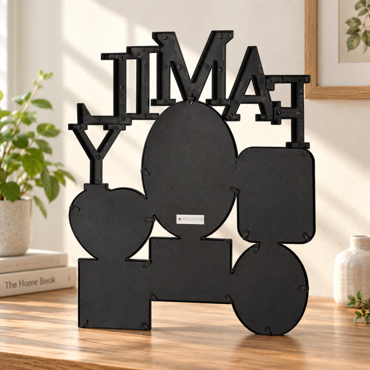 Vintage Family Collage Frame – Black & Gold