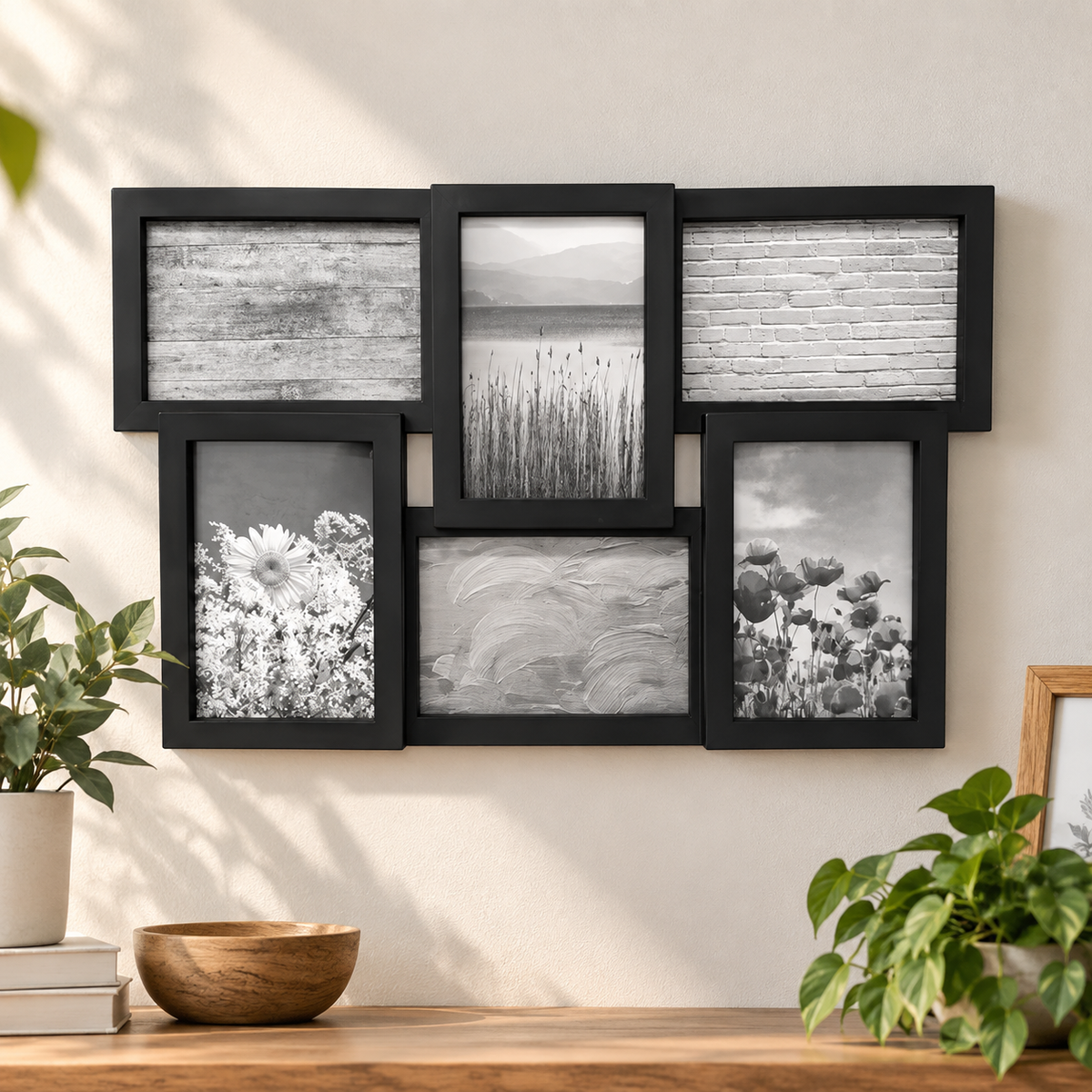 Black Gallery Wall Collage Frame – 6 Photos