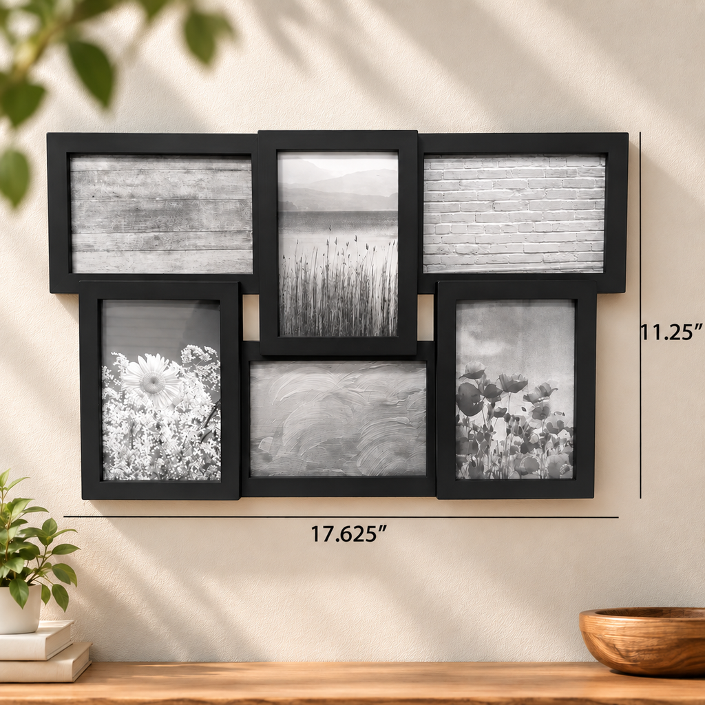 Black Gallery Wall Collage Frame – 6 Photos