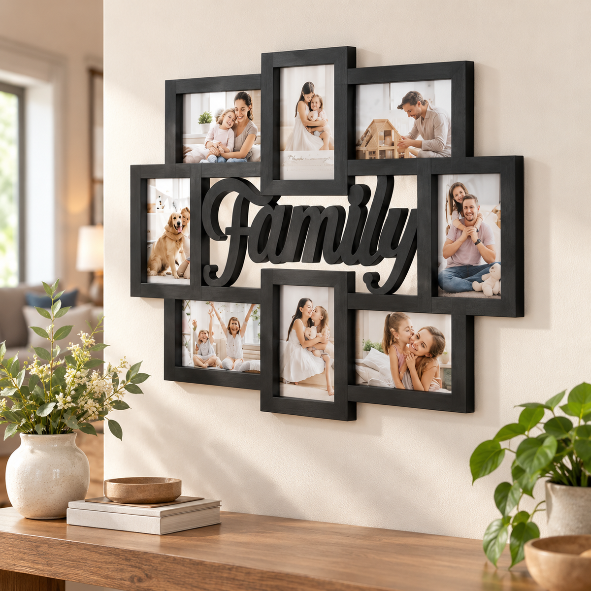Family Decorative Wall Collage Frame – Black