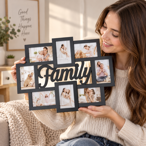 Family Decorative Wall Collage Frame – Black