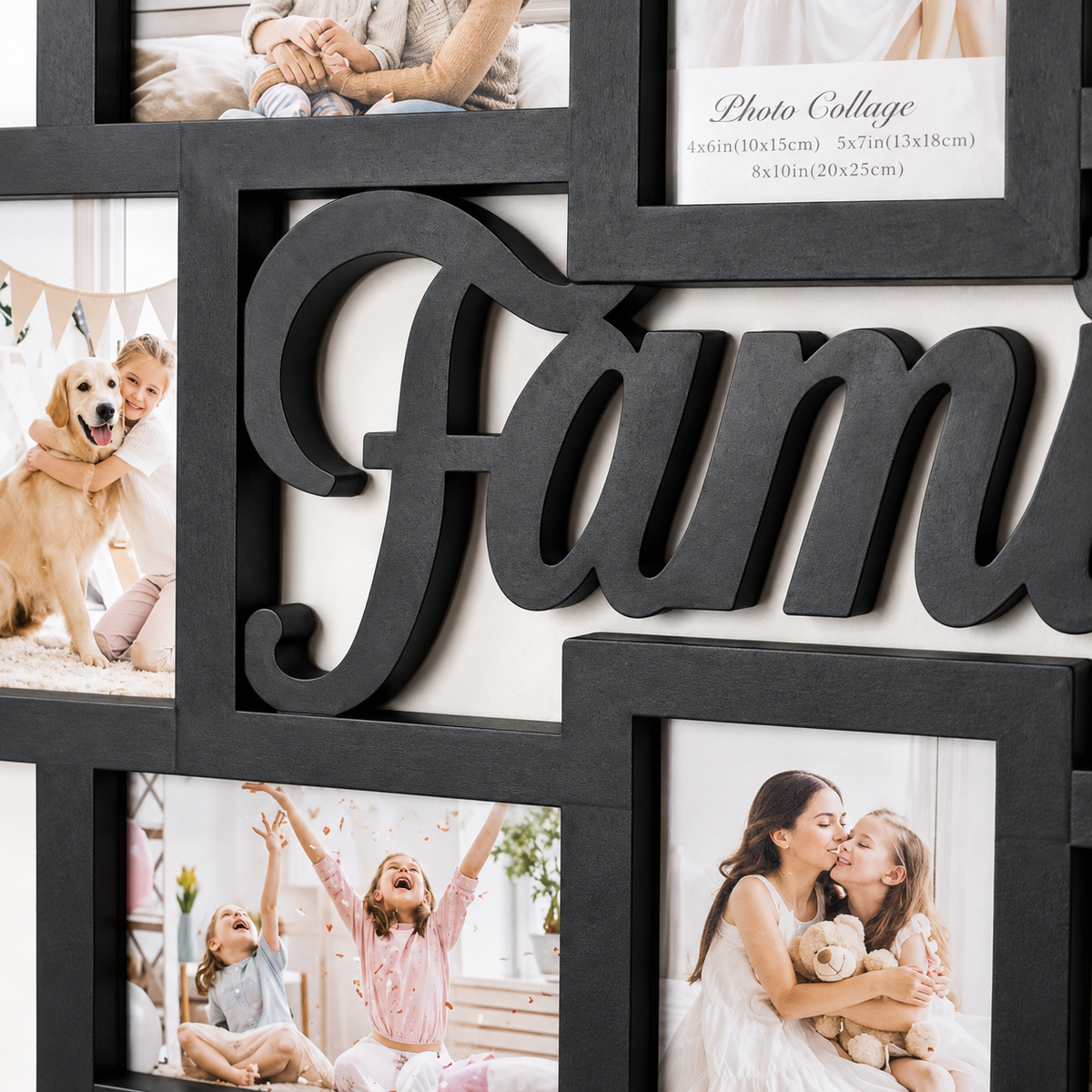 Family Decorative Wall Collage Frame – Black