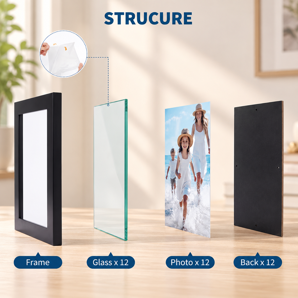 Classic Black Multi-Photo Wall Frame – 9 Photos