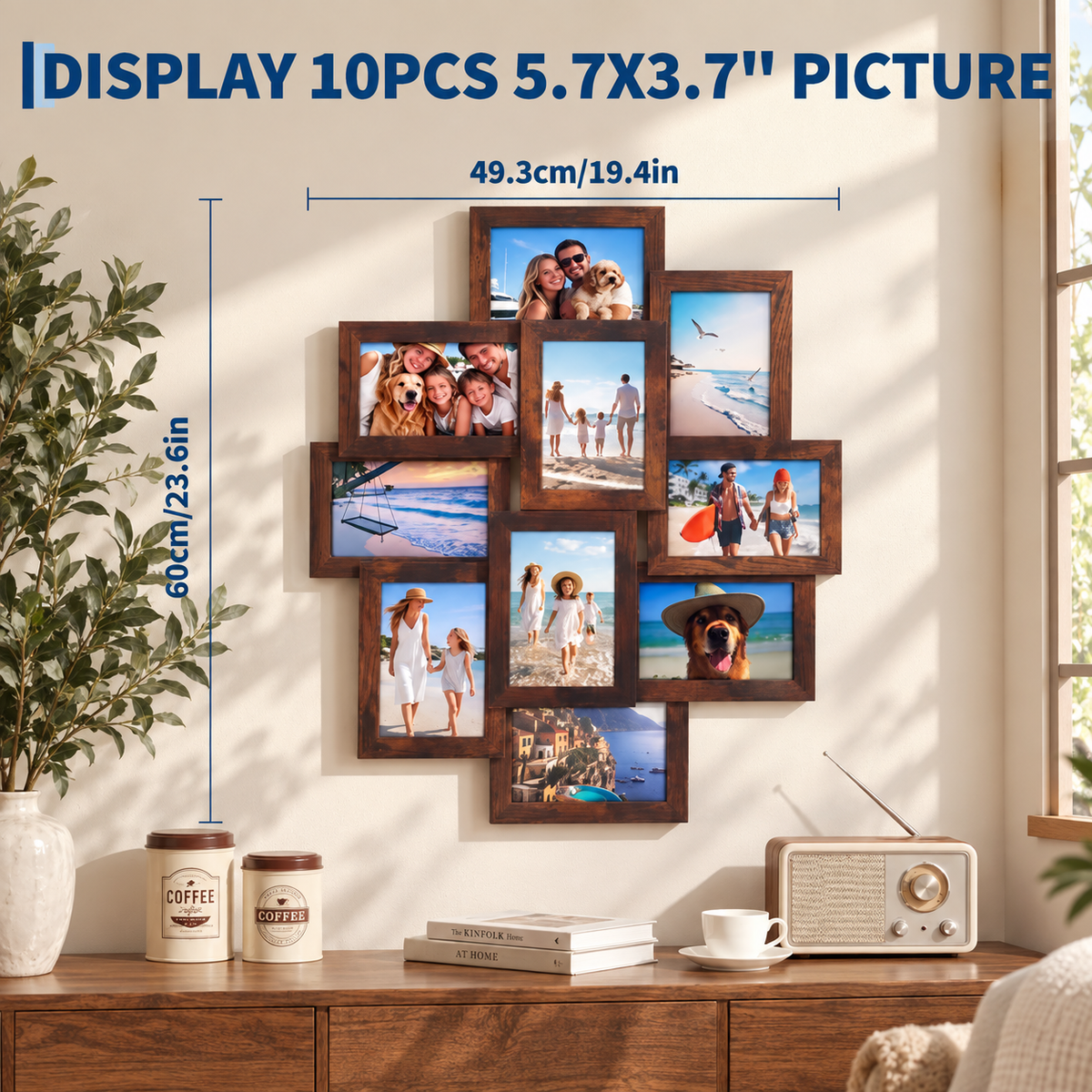 Classic Black Multi-Photo Wall Frame – 9 Photos