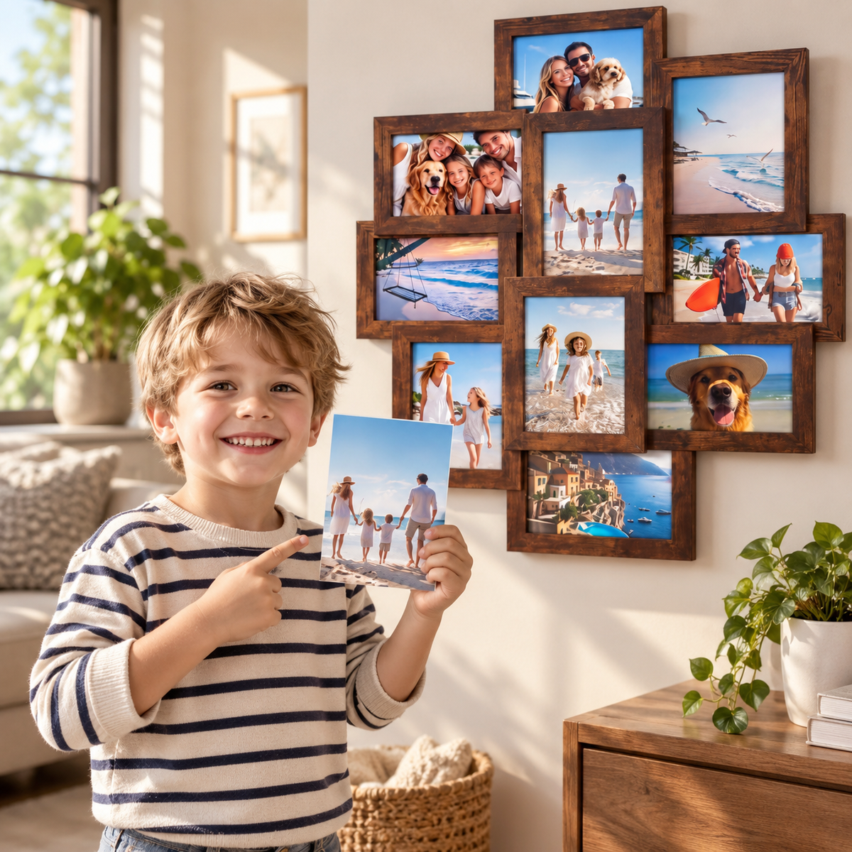 Classic Black Multi-Photo Wall Frame – 9 Photos