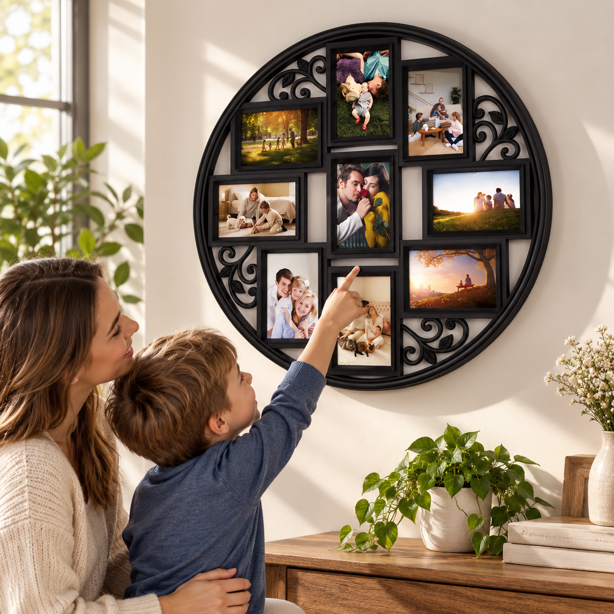 Modern Black Collage Wall Frame – 9 Photos
