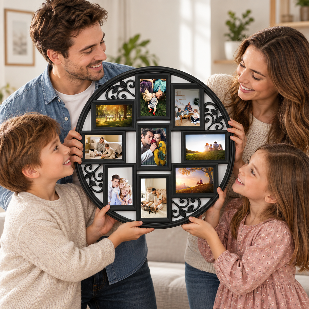 Modern Black Collage Wall Frame – 9 Photos