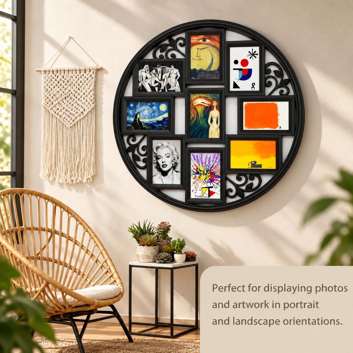Modern Black Collage Wall Frame – 9 Photos