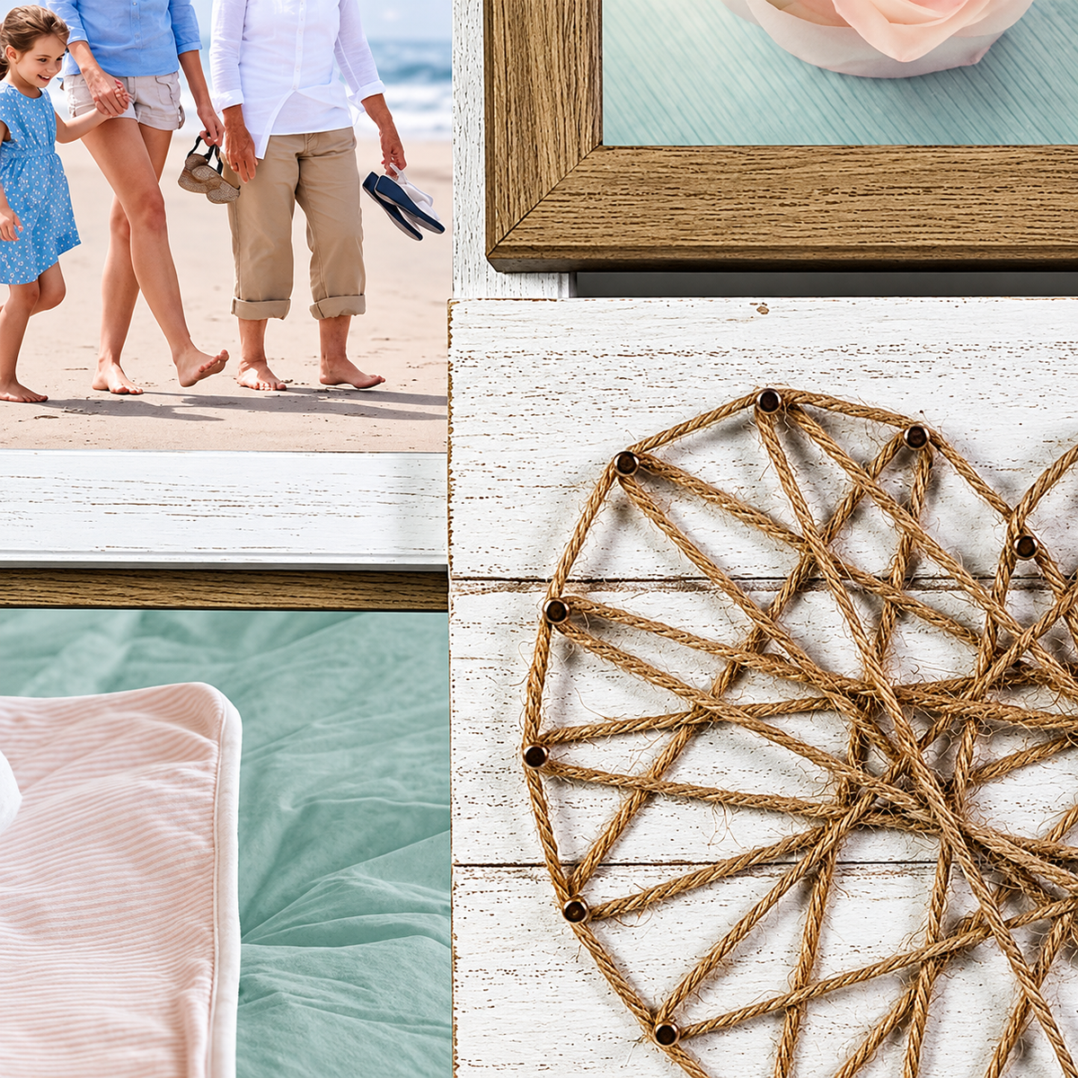 Rustic String Art Collage Frame – 8 Photos